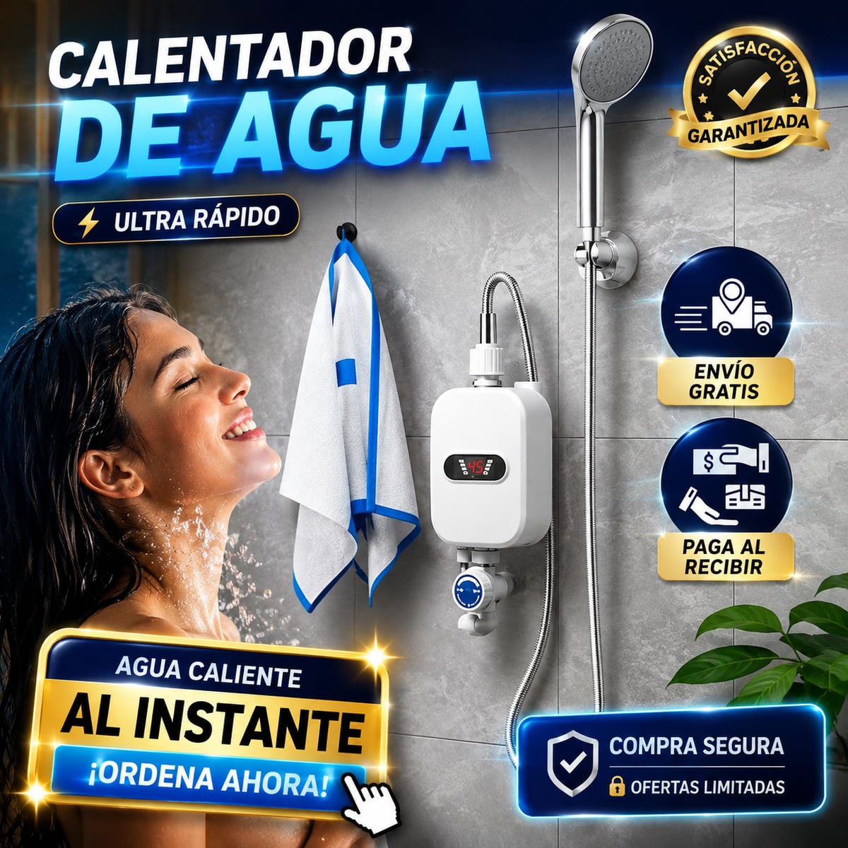 Calentador de Agua + Ducha | Instalación Fácil
