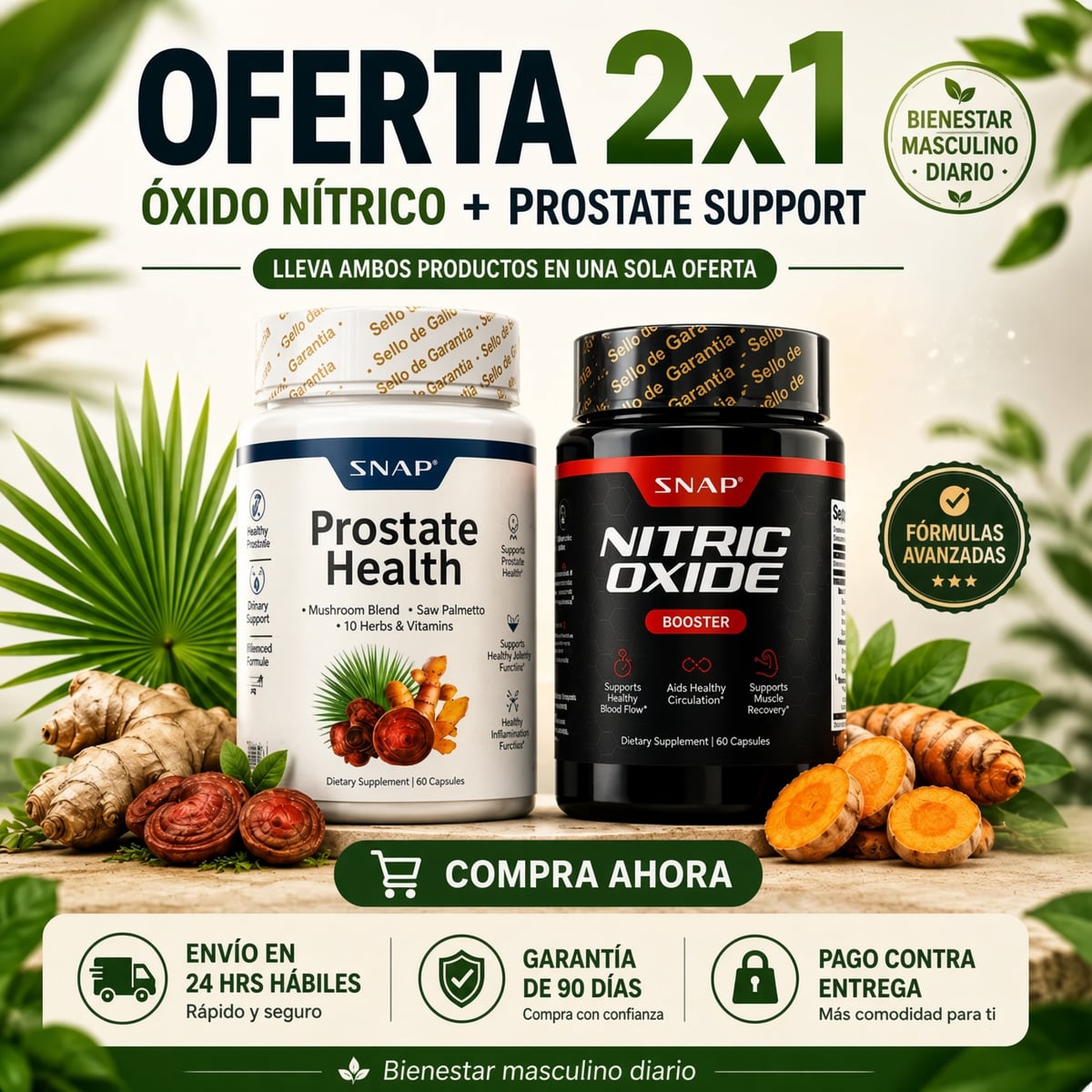 Combo 2x1 Definitivo Salud Prostática: Prostata Health + Óxido Nítrico