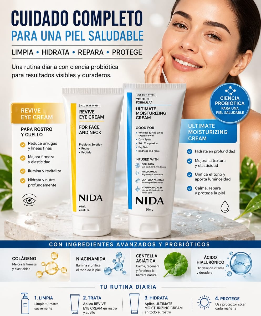 NIDA- Duo Hidratante Facial – Piel Fresca todo el Día | ¡Pagas hasta Recibirlo!