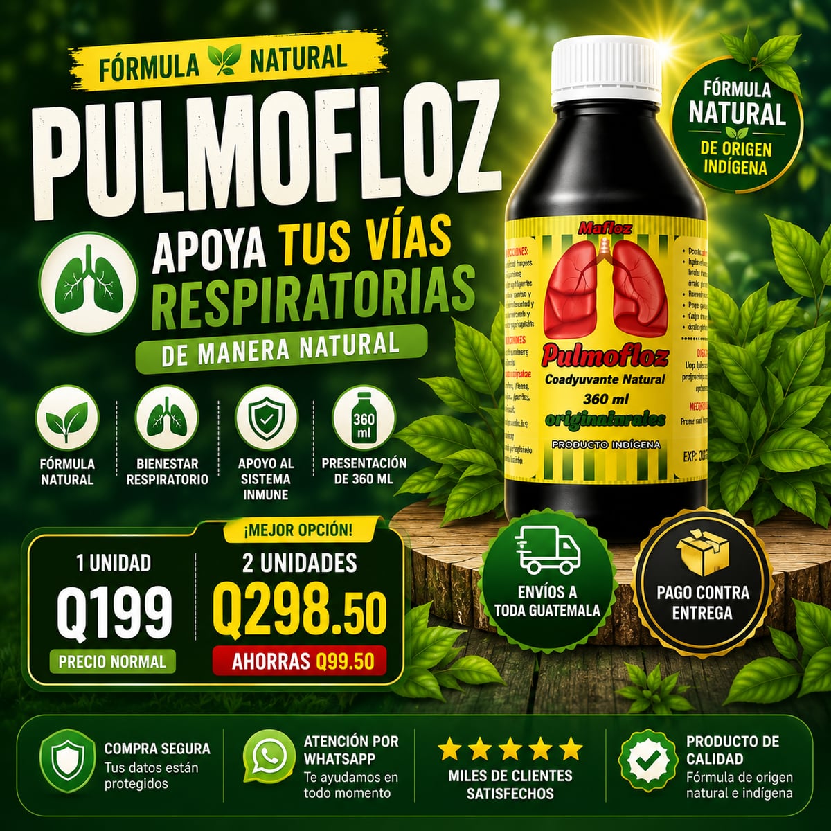 🌿 Pulmofloz® Original 360 ml | Fórmula Natural para el Bienestar Respiratorio
