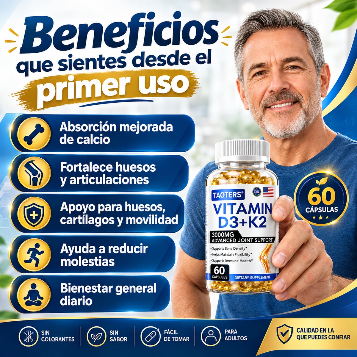 🦴 TAOTERS VITAMINA D3 + K2 + MINERALES ESCENCIALES PARA TU BIENESTAR DIARIO ☀️