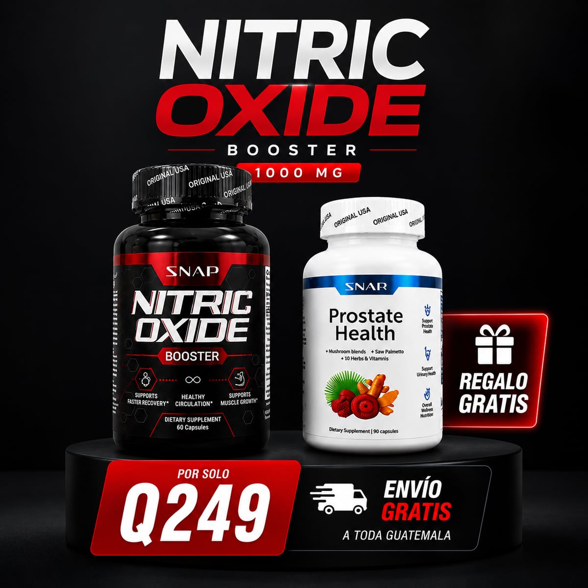 Nitric Oxide 1000mg | Potencia Masculina + Regalo Prostate Health GRATIS 🎁 Y ENVIO GRATIS 