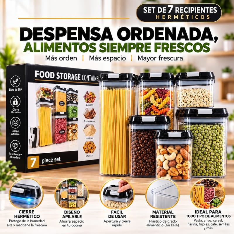 Set Hermético de Cocina 7 en 1