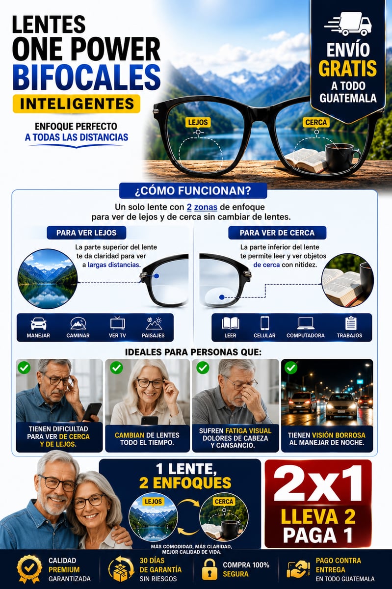 👓 LENTES ONE POWER™ para Lectura Diaria 2x1 + Envío Gratis