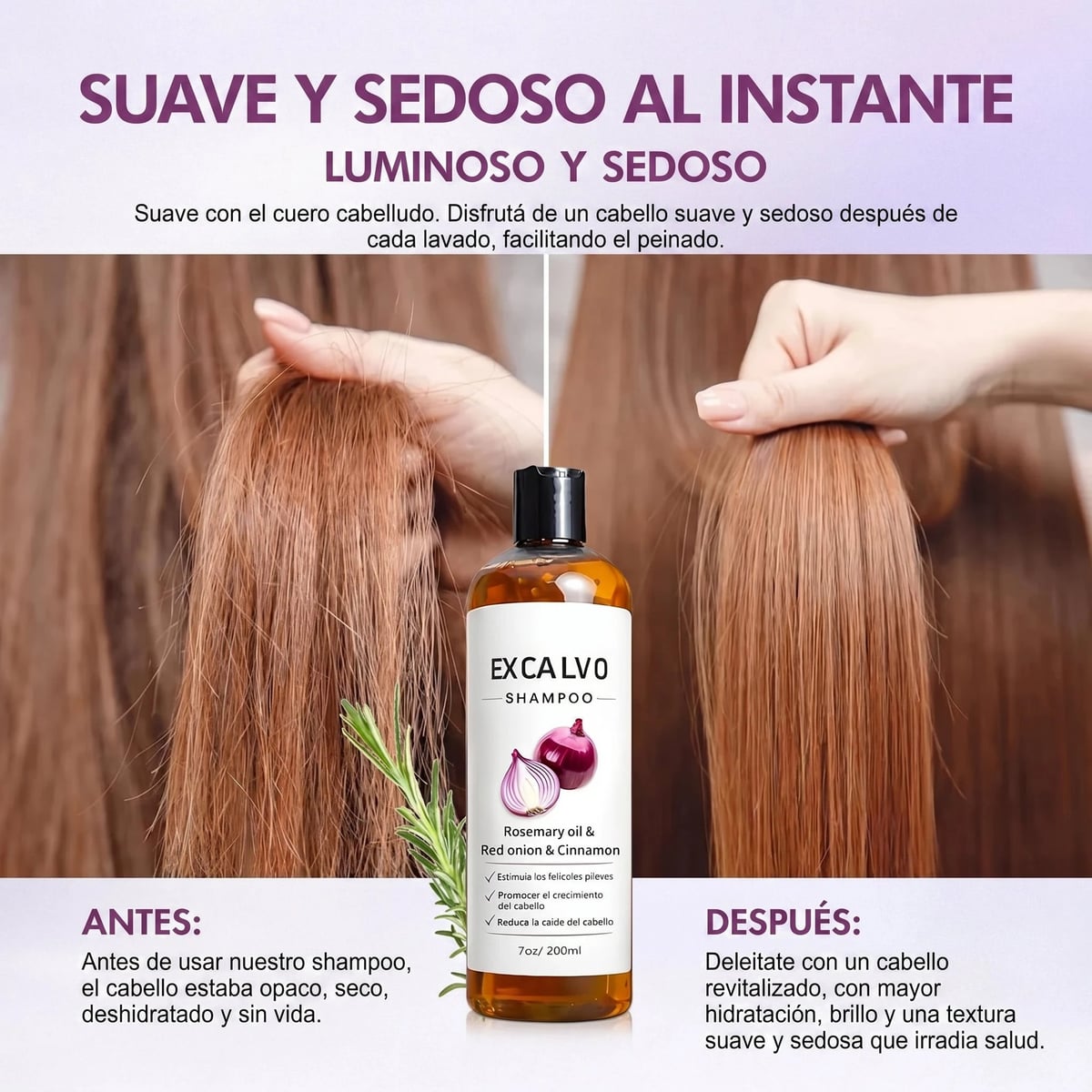 Excalvo™ Shampoo Original - 💪 Menos caída y más volumen — adiós cabellos en la almohada + ENVIO GRATIS