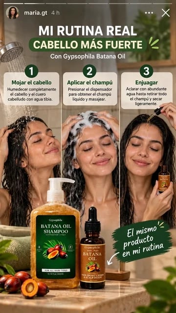 Rutina de uso con Shampoo y Aceite de Batana