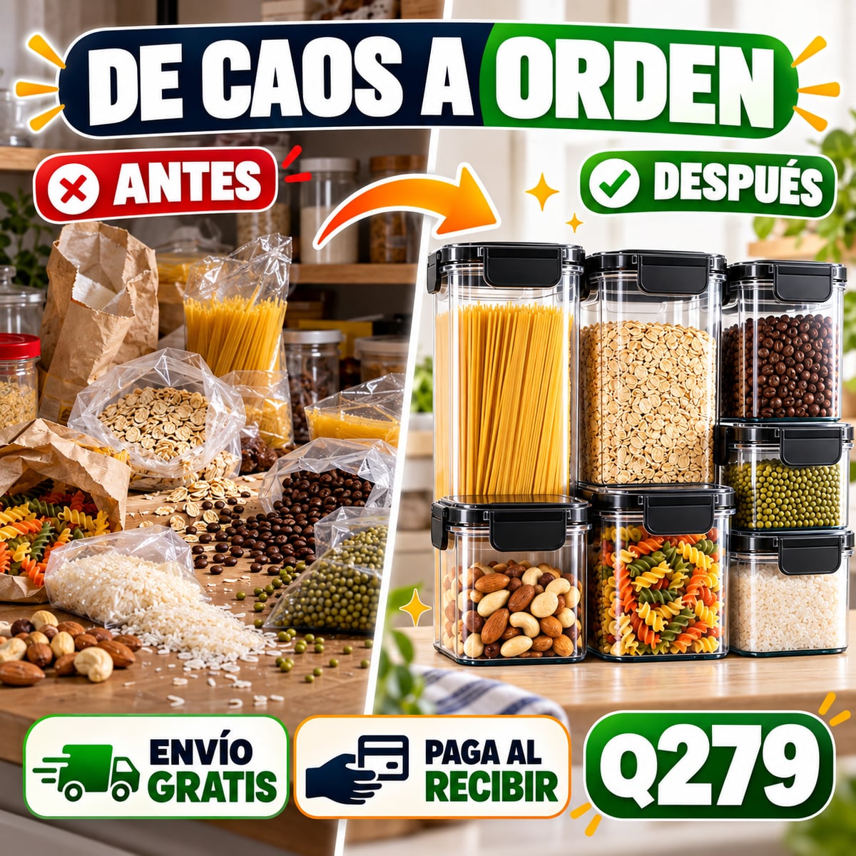 Organiadores de Cocina Set 7 Frascos
