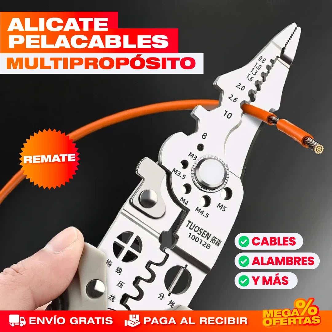 Alicate Pelacables Multipropósito – Pela y Corta Cables en un Solo Movimiento
