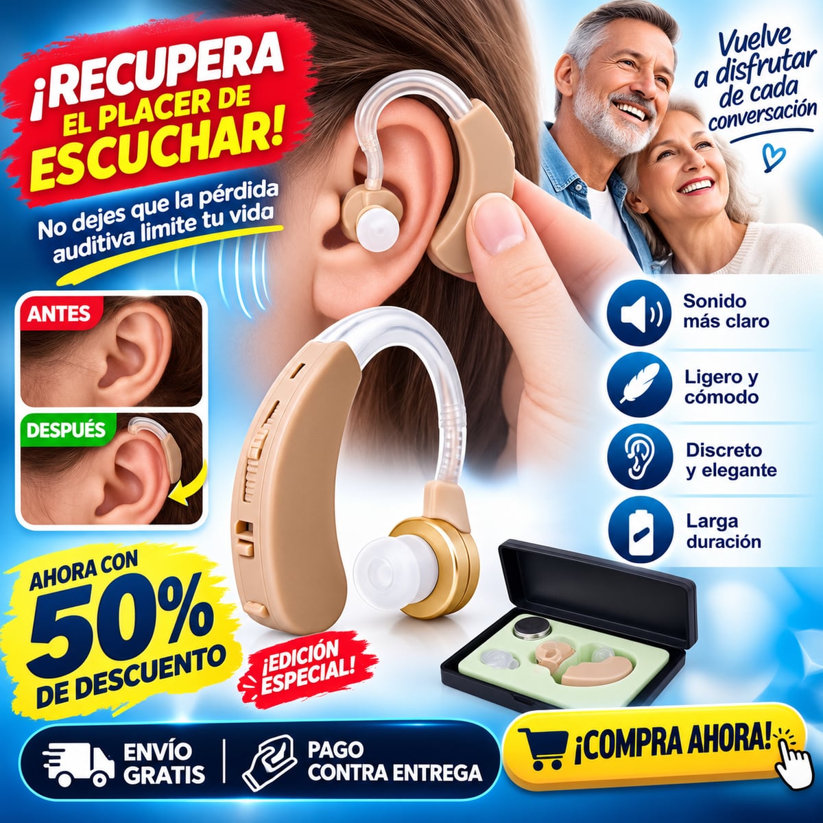 Audifono Amplificador de ayuda auditiva
