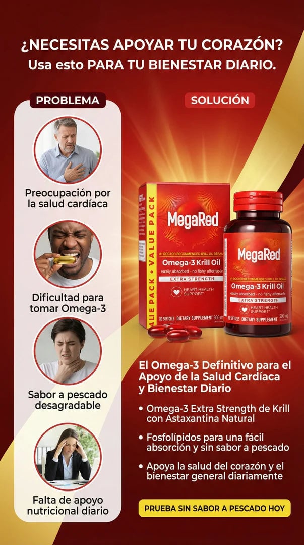 🔥 MegaRed Omega 3s®  – Impulsa tu testosterona y energía natural  1000 mg. 60 Caps.