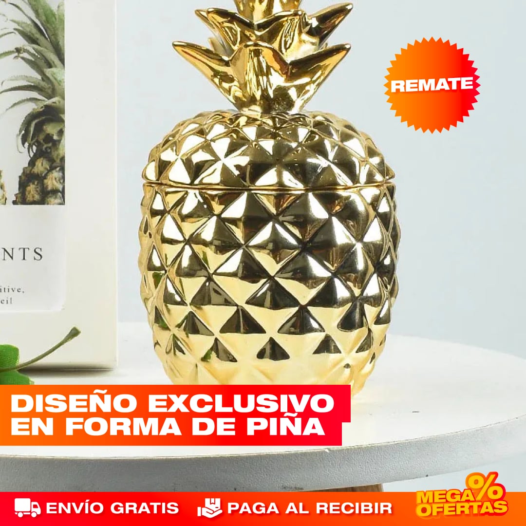 JUEGO DE CUBIERTOS 24 PIEZAS DORADO FORMA DE PIÑA