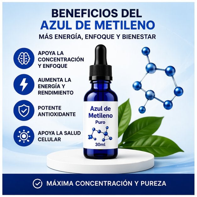 2X1 VitalBlue® de Metileno Puro 30ml -CONCENTRACION TOTAL🧠+ Envío Gratis