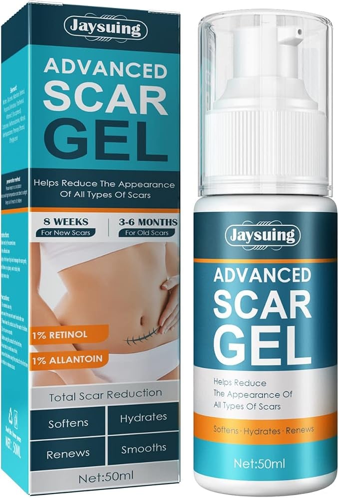 Gel avanzado para cicatrices, gel de silicona para cicatrices, trata cicatrices antiguas y recientes, reduce la apariencia de cicatrices en el cuerpo, el rostro, estrías y cicatrices quirúrgicas + ENVIO GRATIS