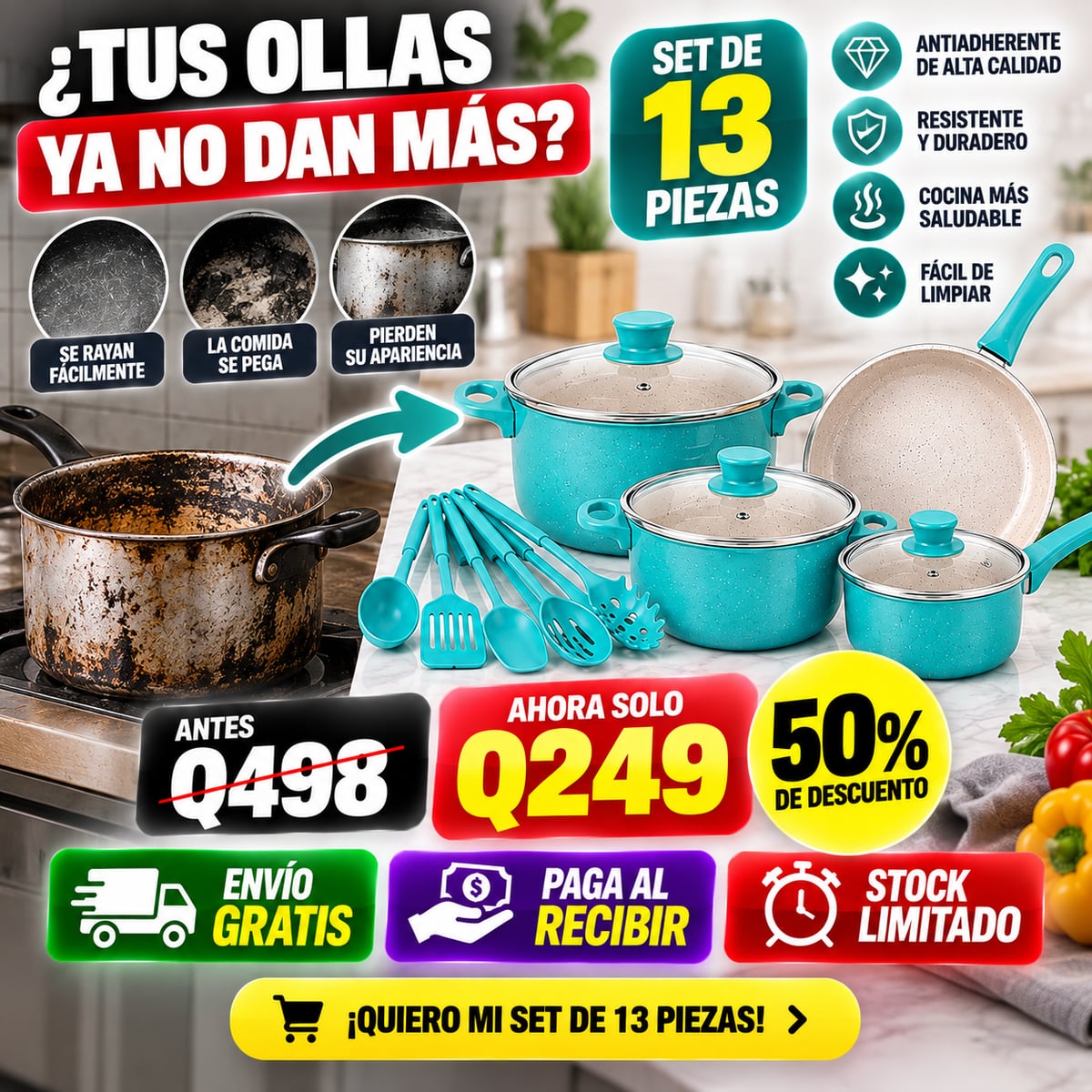 🍳 ¡EQUIPA TU COCINA CON 13 PIEZAS! / LO MEJOR ENVIO GRATIS
