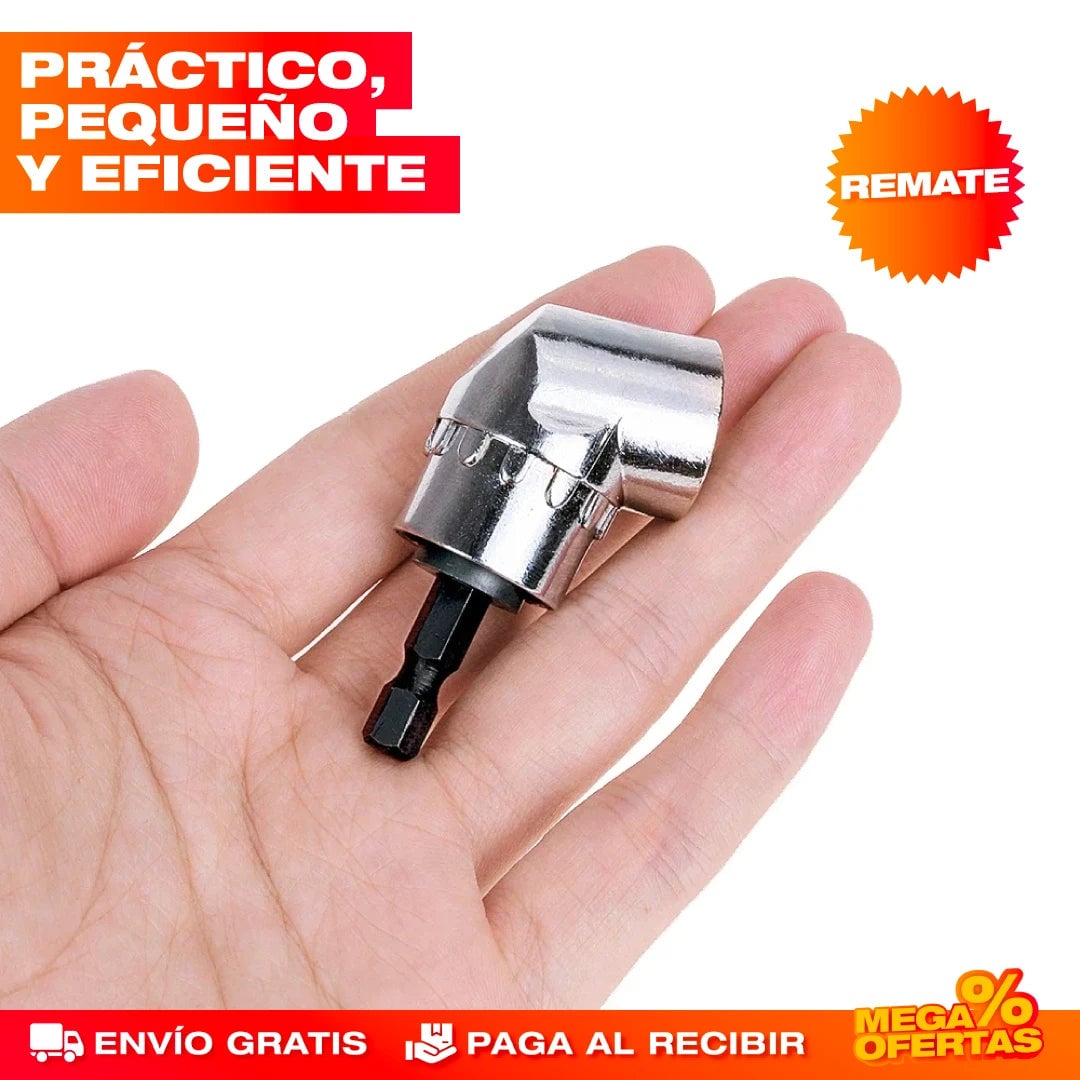 Adaptador de Ángulo Recto para Destornillador – Atornilla en Rincones Imposibles · 3x1
