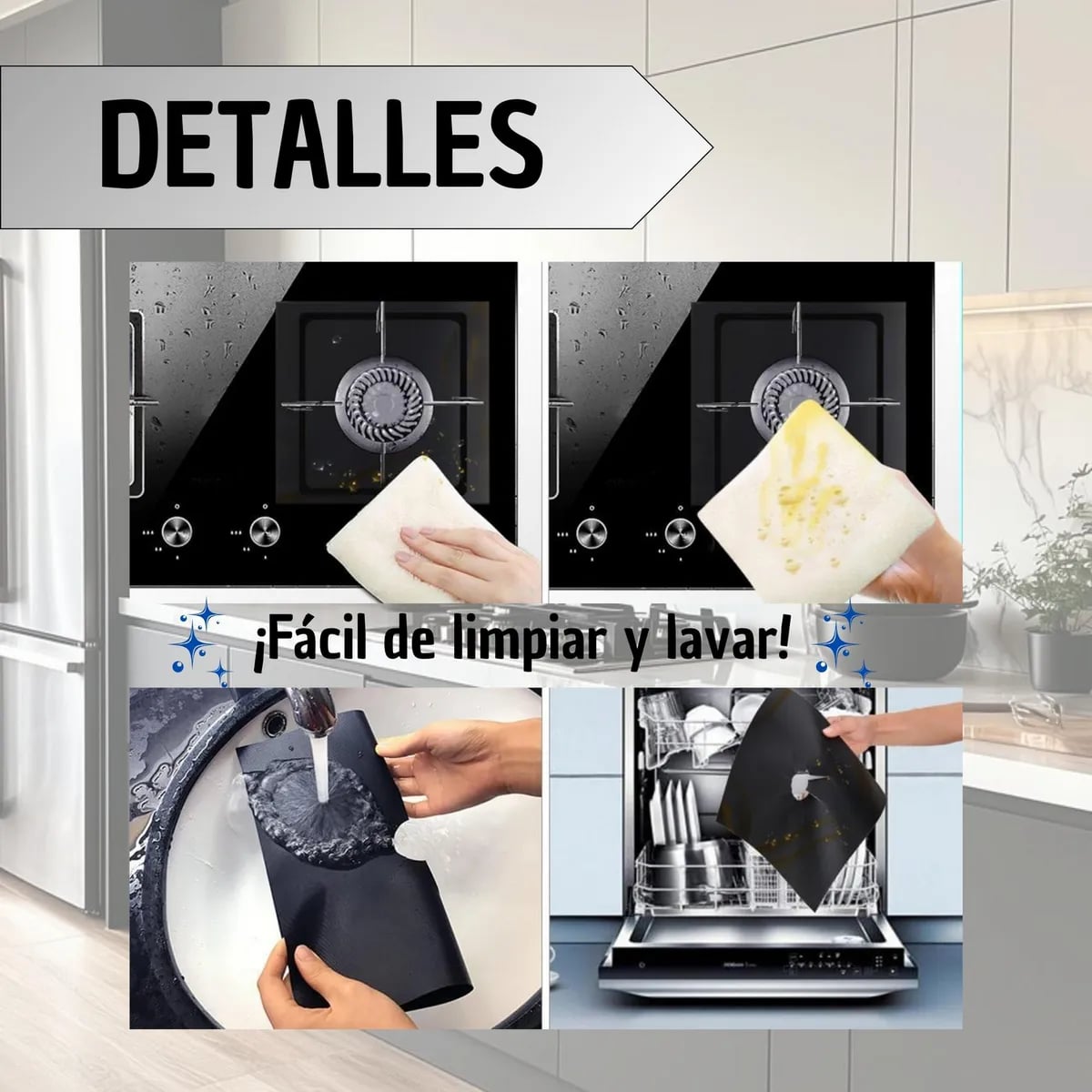 ¡LLEVA 8 Y PAGA 4! COCINA LIMPIA SIEMPRE - Protector de Cocina de Gas +  ENVÍO GRATIS