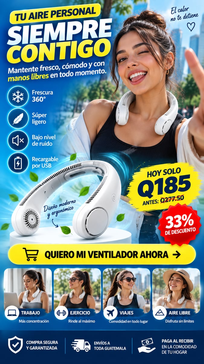 Ventilador para cuello. Portatil