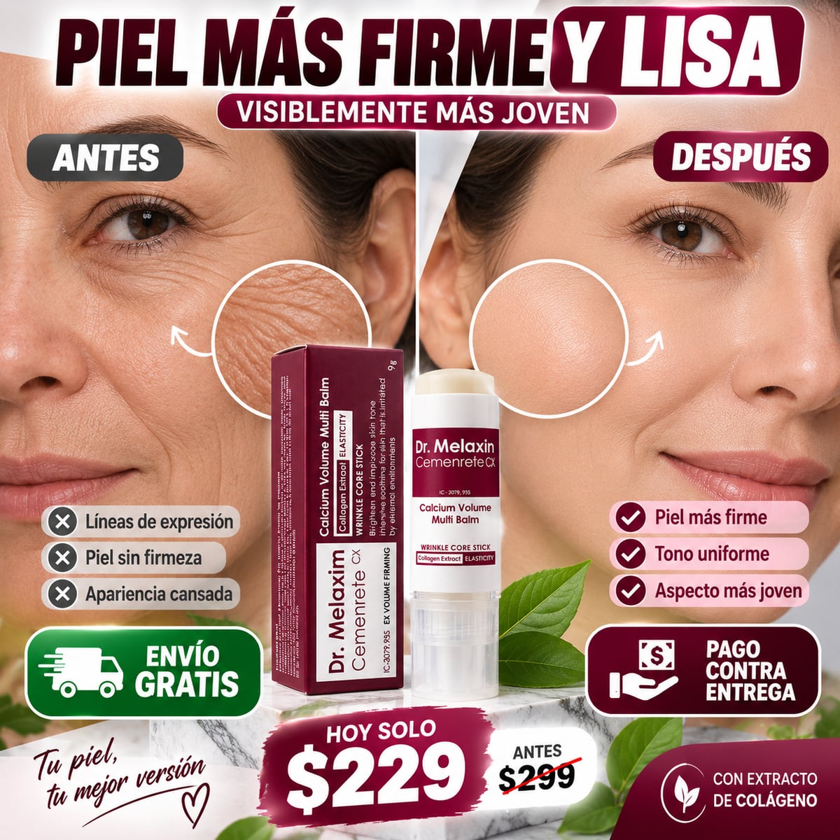 Dr. Melaxin Bálsamo Coreano de Colágeno Reafirmante Antiedad y Antiarrugas