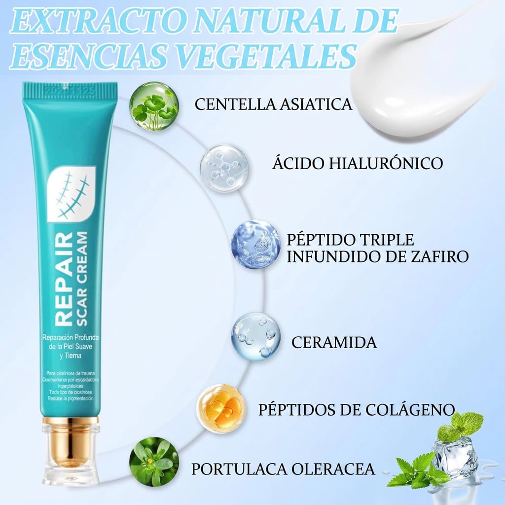 Deje de tapar la cicatrices. Empiece a repararlas - SADOER Repair Cream + Envío Gratis