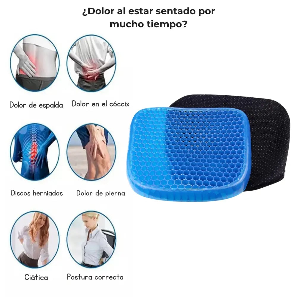 Cojín Gel Antipresión para Coxis y Espalda Baja