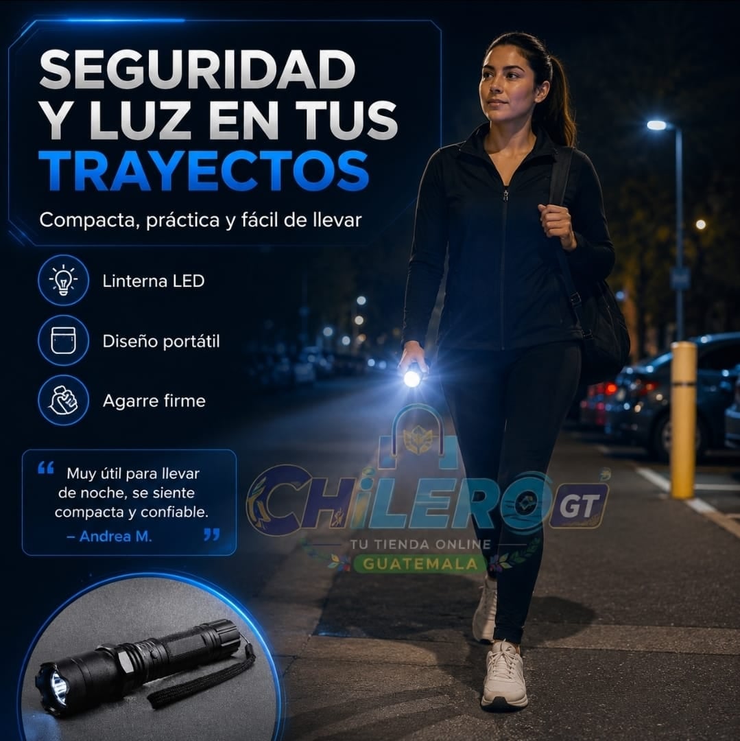 Linterna de Defensa Personal 3 en 1 – Seguridad y Protección Portátil