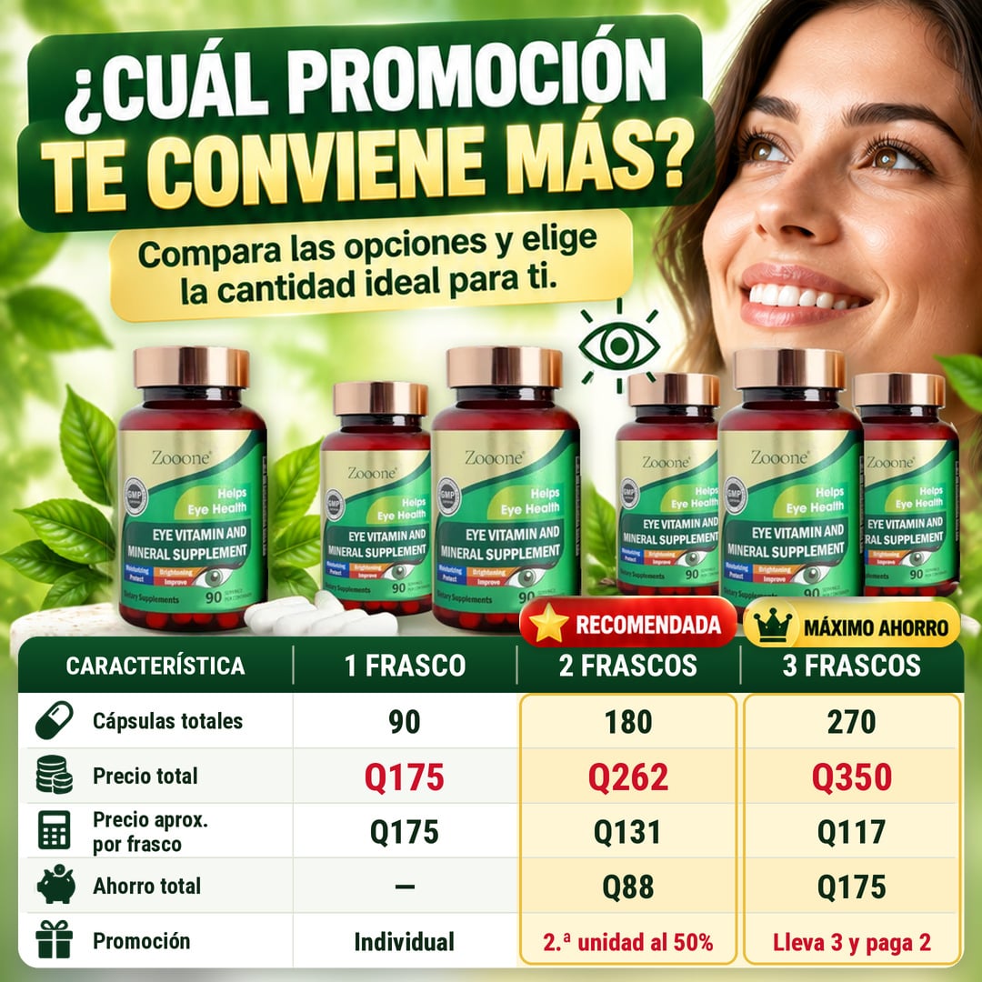 Zooone™ l Nutrición ocular diaria para ver nítido y sin cansancio - 100% Natural