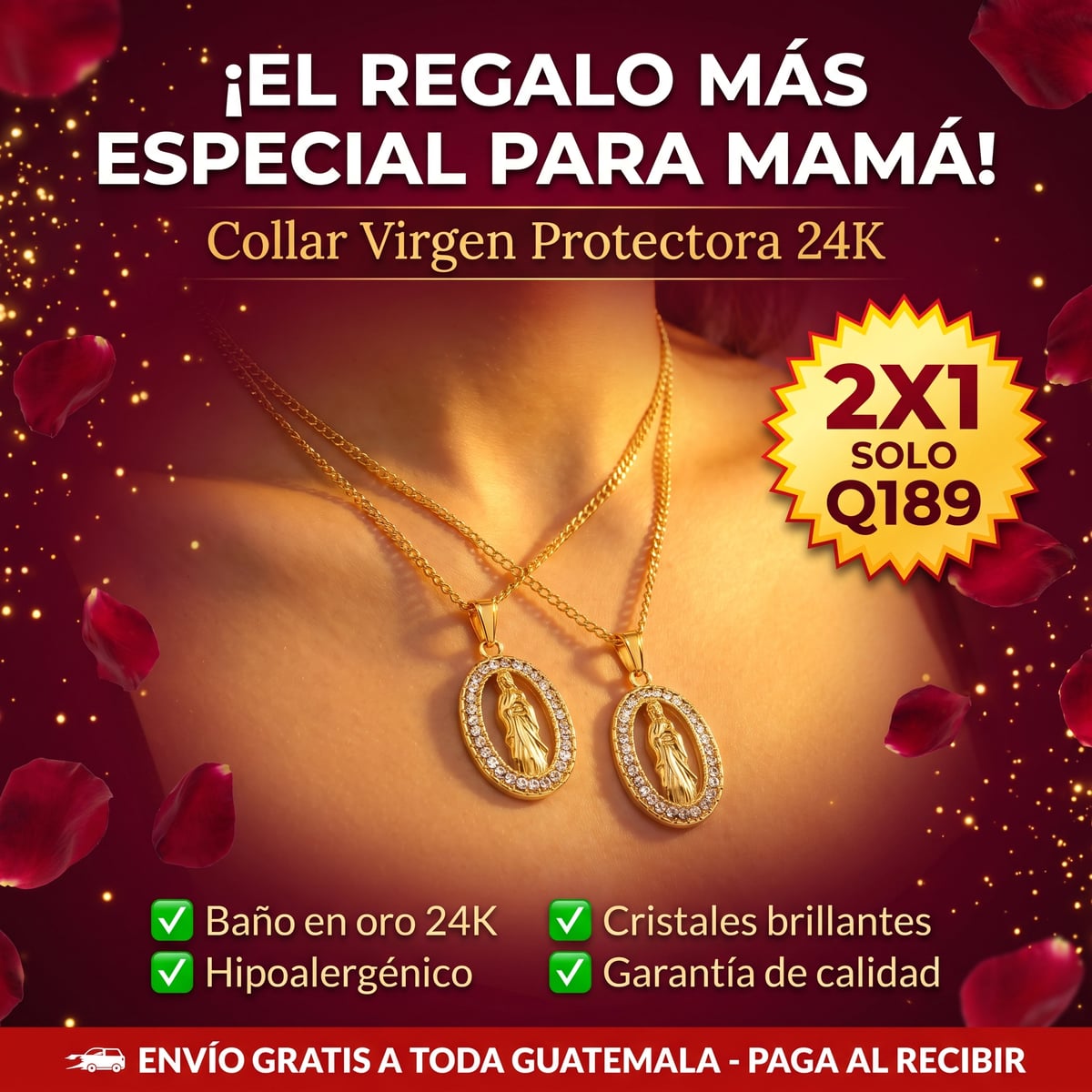 Collar Virgen María: Protección y Bendición para tu Familia OFERTA 2X1