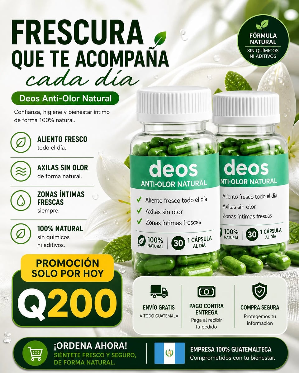 🍃 DEOS™ | Desodorante Interno Natural para una Frescura que se Siente + Envió Gratis 🚚