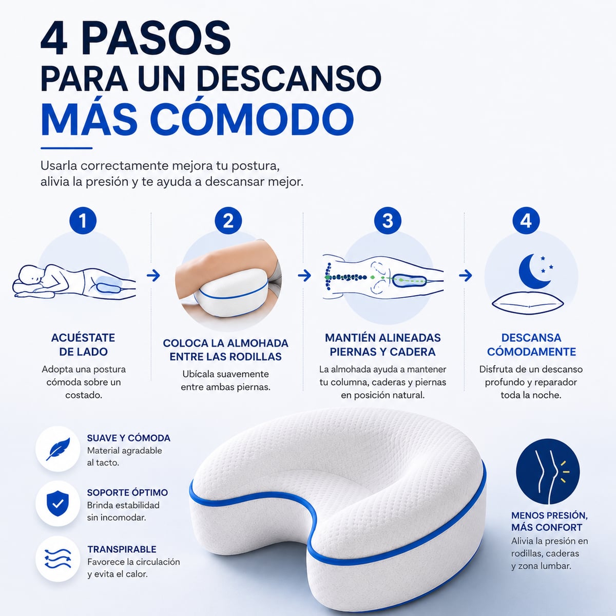 Almohada Ortopédica para pies Alineación Perfecta