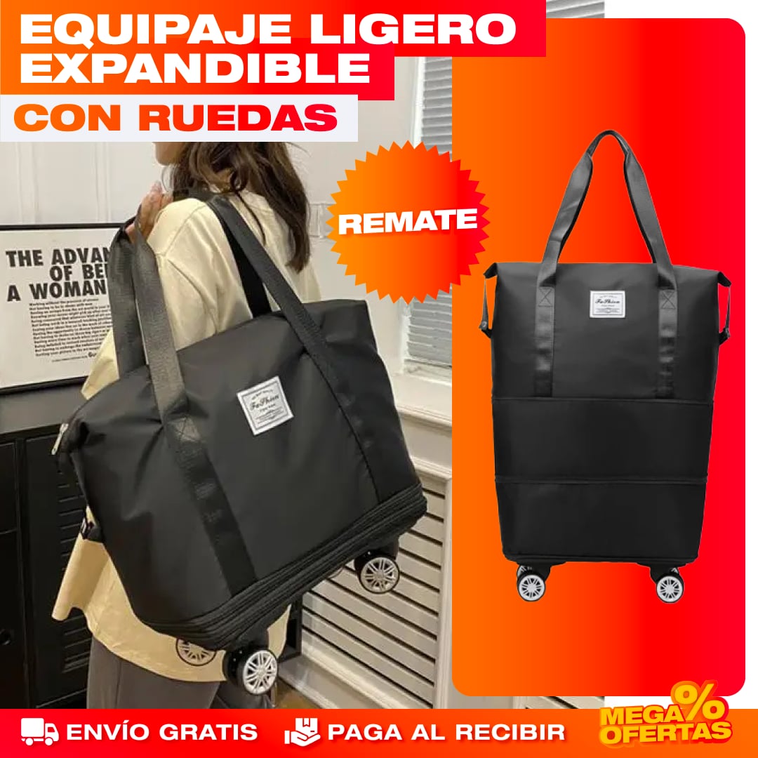 Bolsa de Equipaje Ligero Expandible con Ruedas – Lleva Todo en tus Viajes Sin Cargar Peso
