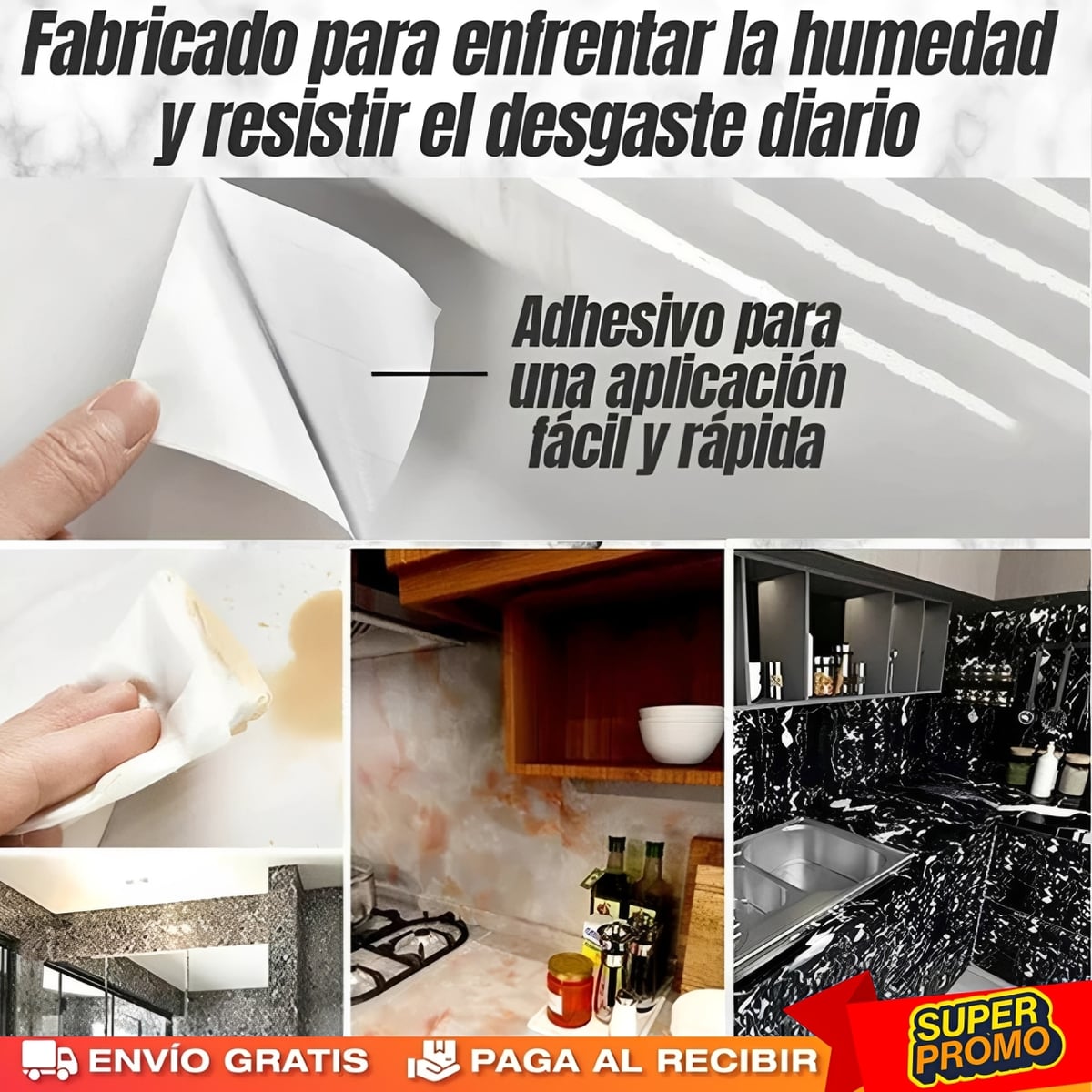 ¡Papel Autoadhesivo Mármol  (Pack 2x1)!  ✨ Transforma tu hogar en minutos