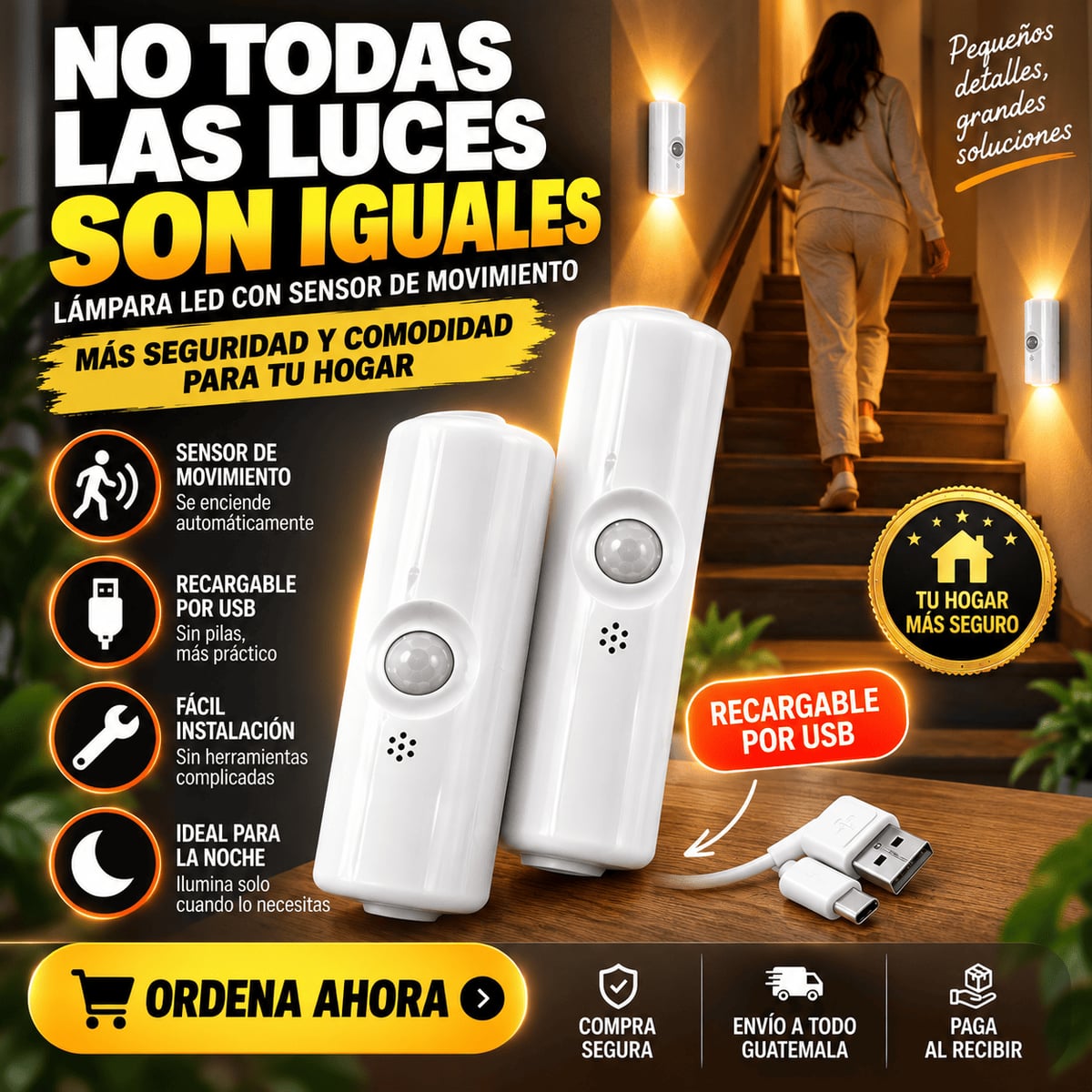 Lámpara LED compacta con sensor