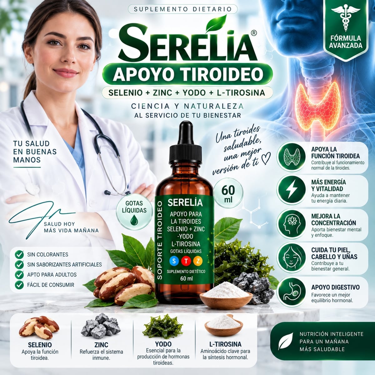 SERELIA® — Gotas para el Apoyo TIROIDEO