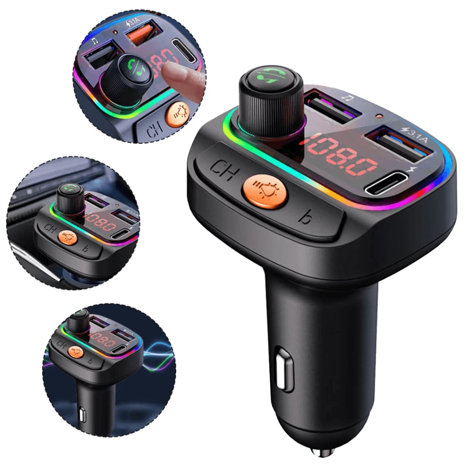 Transmisor Bluetooth y Cargador Tipo C - USB Carga rápida ✨