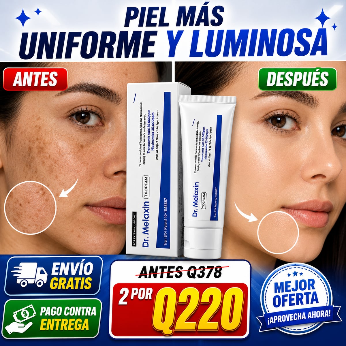 ✨ ¡Piel más uniforme y luminosa con Dr. Melaxin + ENVÍO GRATIS! 🚚
