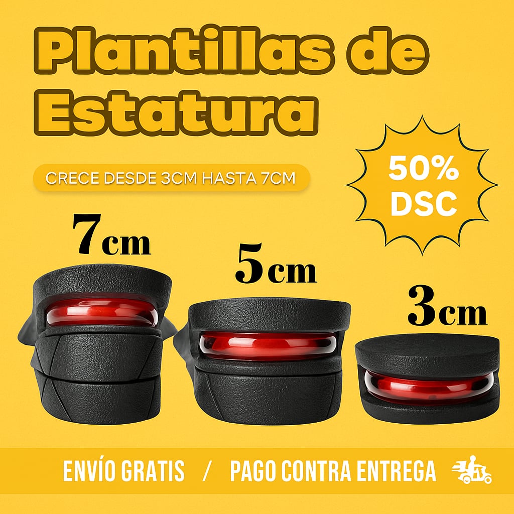 Plantillas para Aumento de Estatura (Aumenta +5cm)