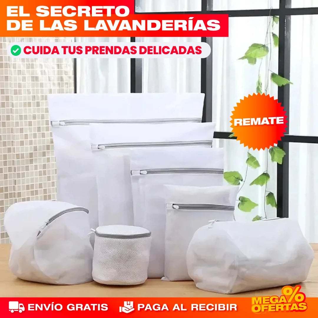 Bolsas de Malla Fina para Lavandería – Protege tu Ropa Delicada en la Lavadora · Set x8