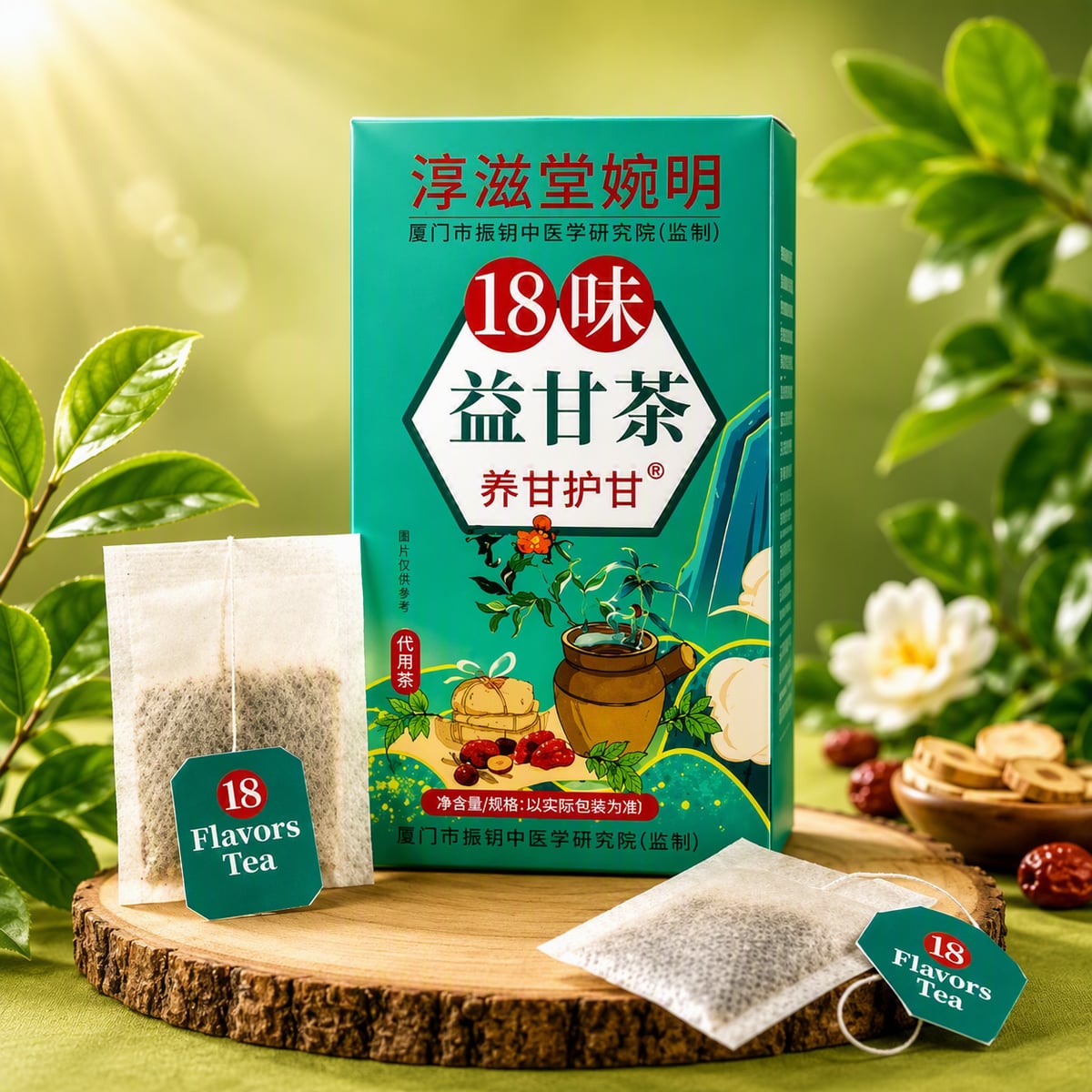Caja de Té Chino de 18 Hierbas con bolsitas individuales