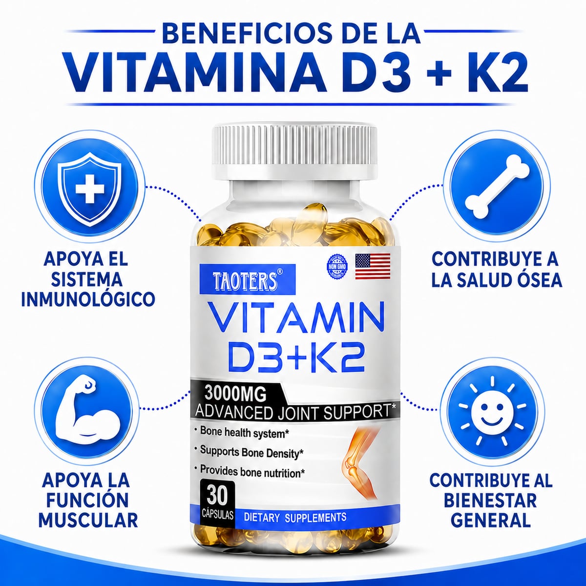 VITAMINA D3 K2 DEAL 5,000 IU 30 CAPSULAS + ENVIO GRATIS 🎁