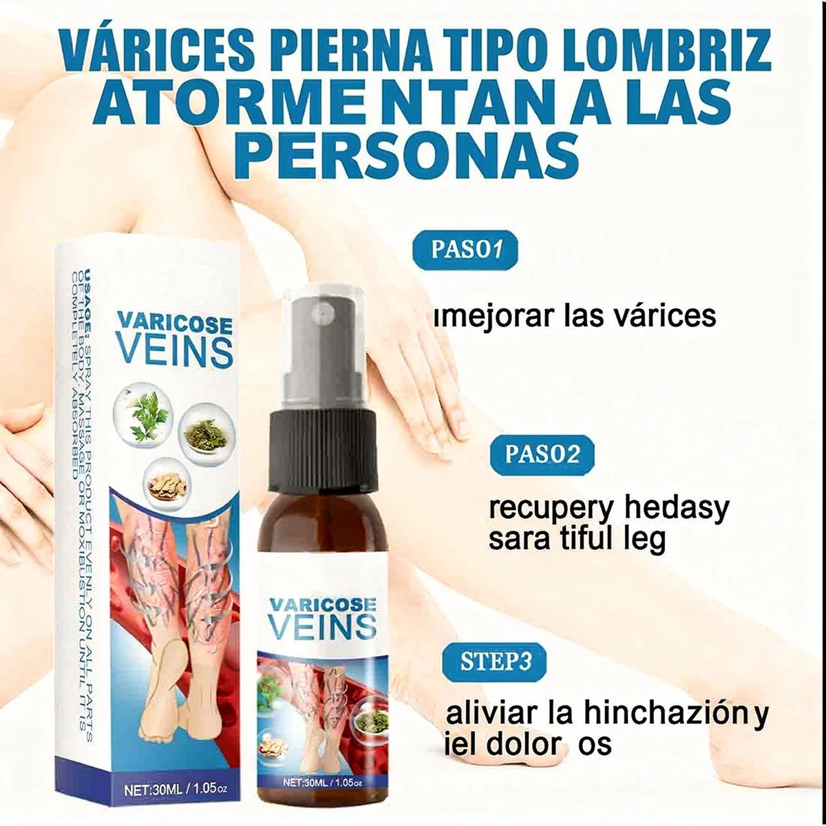 Spray Milagroso Para Venas Varicosas🦵✨