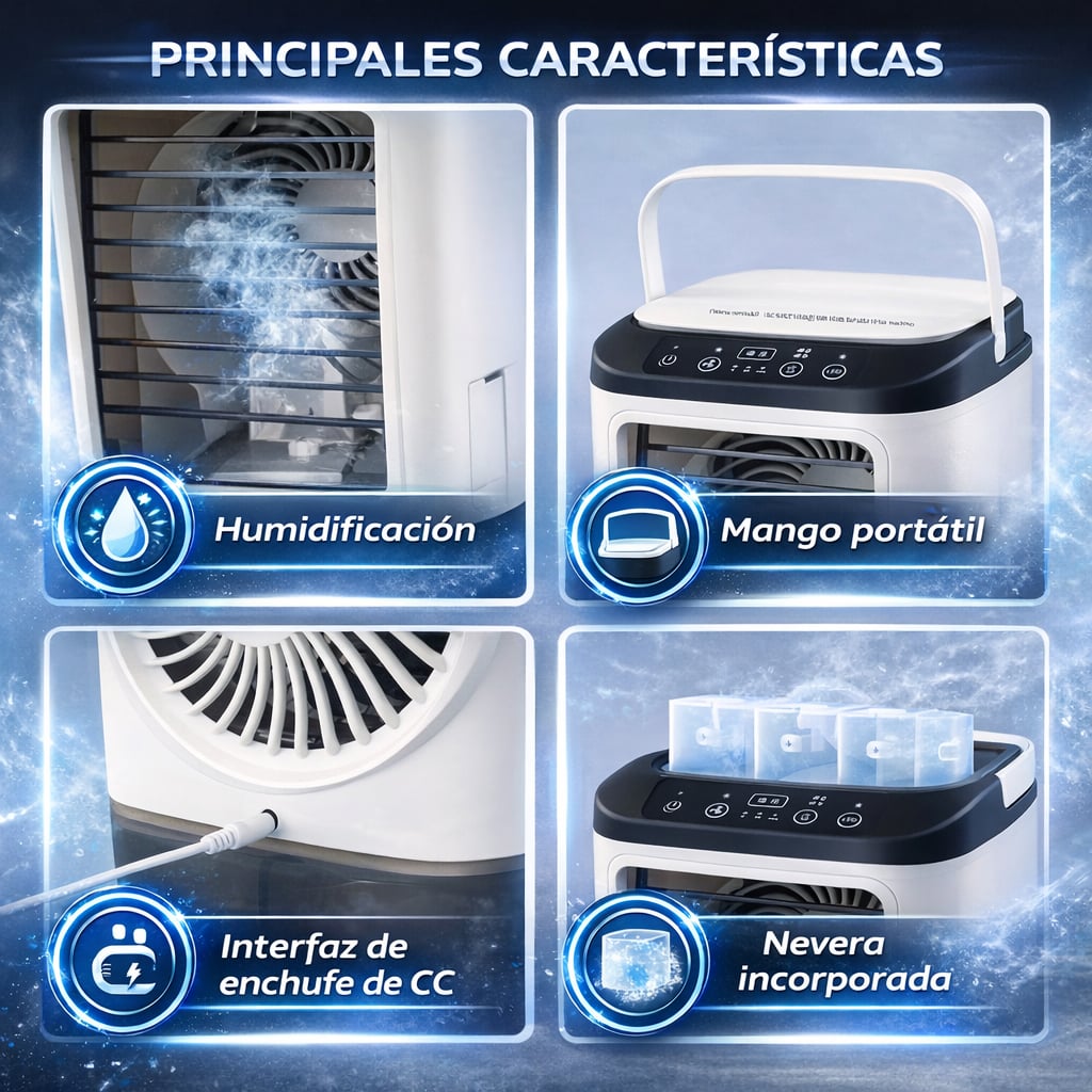 Enfriador De Aire Acondicionado Portátil y Ventilador 900ml - FrostAir PRO