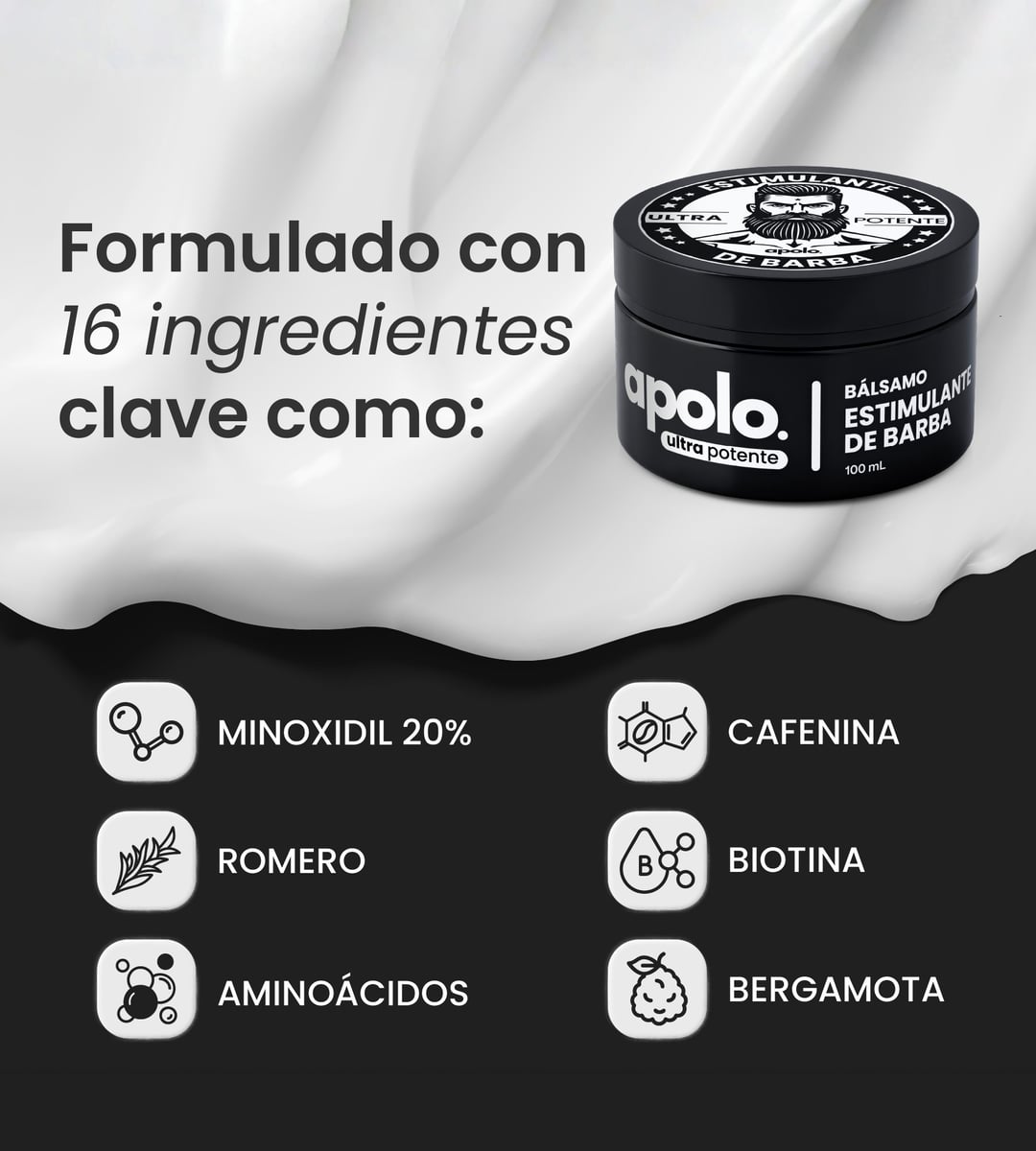 🔥 ¿Tu barba tiene huecos? Apolo Ultra 20% Minoxidil | Barba más abundante y uniforme