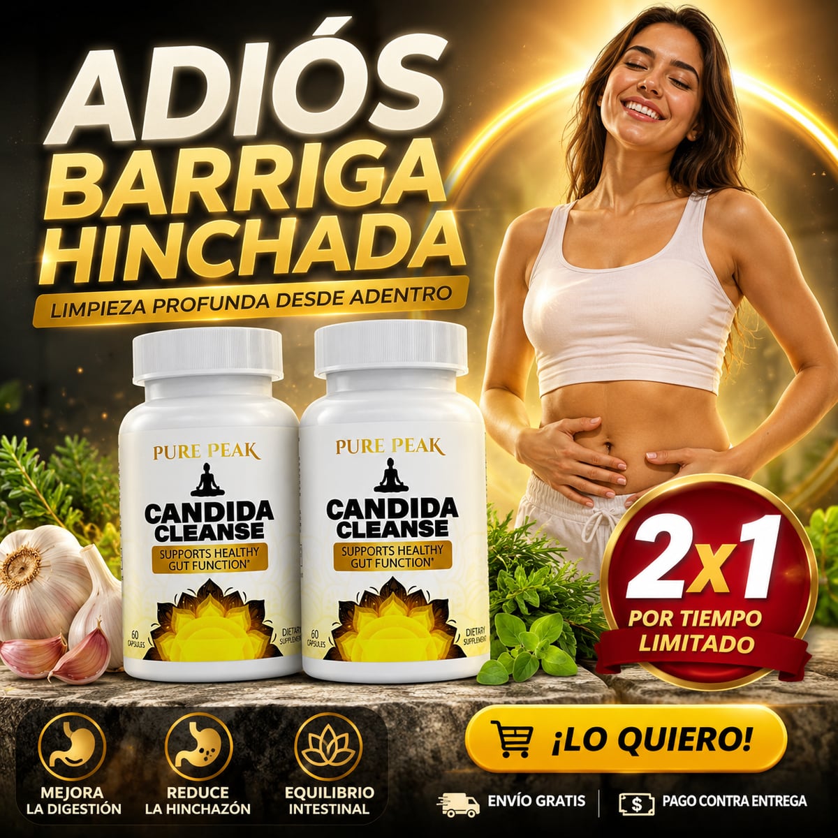 ¡Oferta Especial! 2x1 Candida Cleanse® — Eliminá los hongos, la hinchazón y las molestias desde adentro