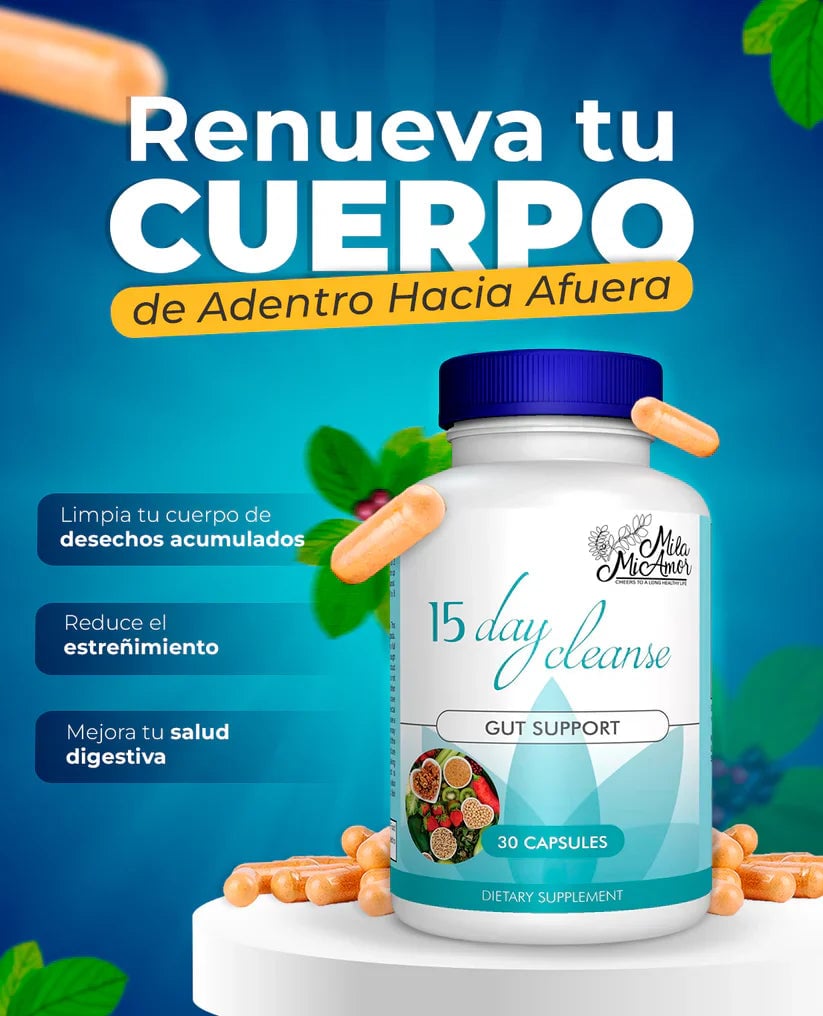 "15 DIAS CLEANSE" LIMPIEZA NATURAL DE COLON + ENVIO Y REGALO GRATIS 馃巵