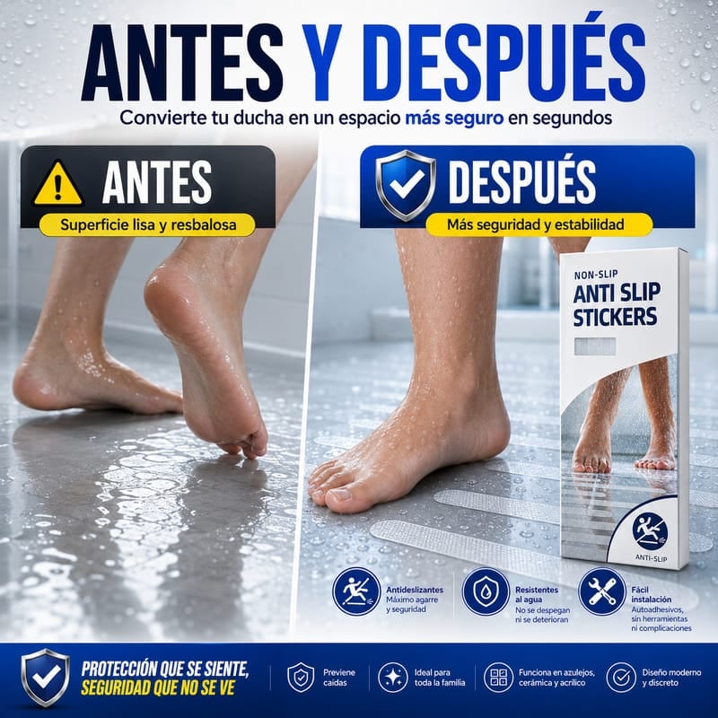 TIRAS ANDI-RESBALANTES PARA LA DUCHA - CERO CAIDAS ❌