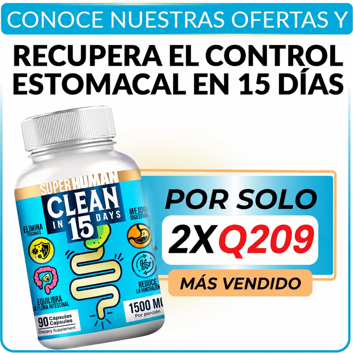 Clean15™ Limpieza Completa Estomacal en 15 días - SuperHuman™ PG