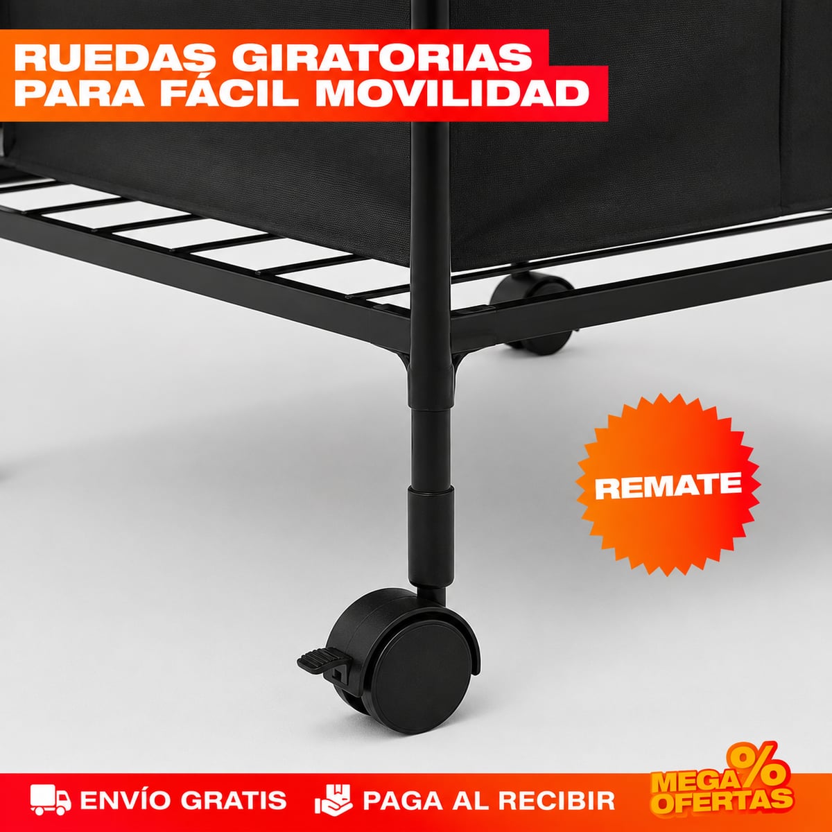 TENDEDERO ORGANIZADOR DE ROPA DOBLE CON CESTA