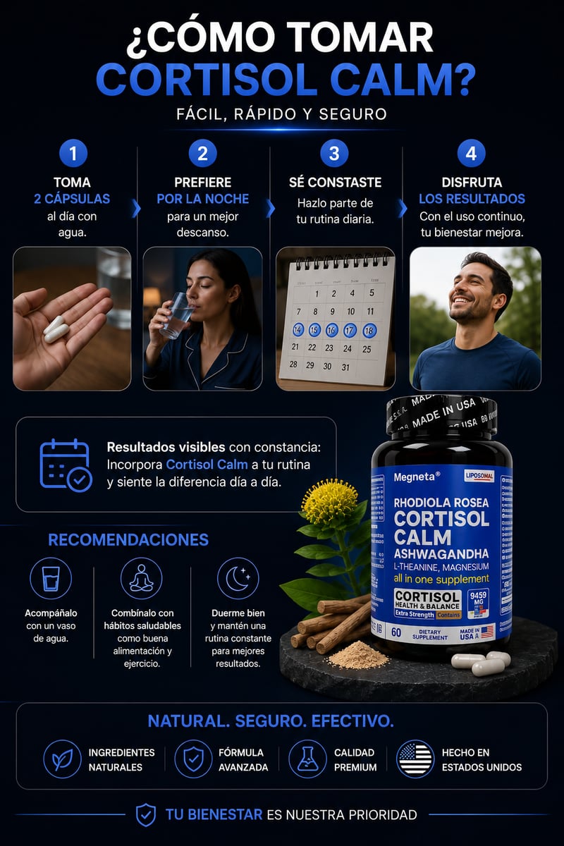 Modo de uso y recomendaciones de Cortisol Calm